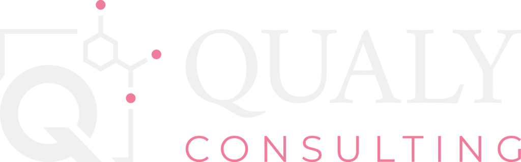 Logo Qualy Consulting en blanc et rose